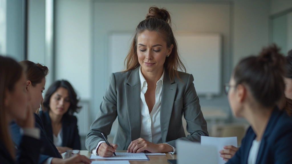 Руководитель проекта проводит встречу с командой разработчиков для обсуждения метрик успешного внедрения NLP